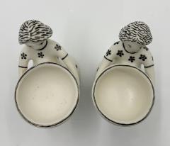 Emilia Castillo Emilia Castillo The Couple Bisque Porcelain Salt Cellars Sterling Spoons Set - 4734778