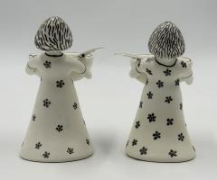 Emilia Castillo Emilia Castillo The Couple Bisque Porcelain Salt Cellars Sterling Spoons Set - 4734780