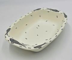 Emilia Castillo Emilia Castillo Vintage Porcelain Pure Silver Serving Bowl Mexican Modern - 4727302