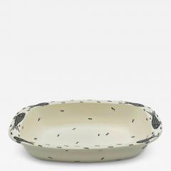 Emilia Castillo Emilia Castillo Vintage Porcelain Pure Silver Serving Bowl Mexican Modern - 4730198