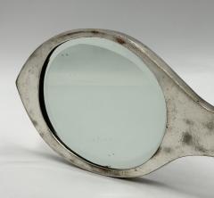 Emilia Castillo Emilia Mimi Castillo Taxco Malachite Silver Plate Fish Hand Mirror 1970s - 4733429