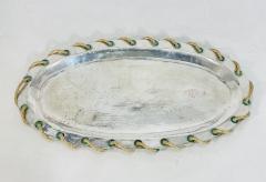 Emilia Castillo Large Agave Serving Tray in Silver Plate Malachite by Emilia Castillo - 4122860