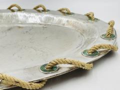 Emilia Castillo Large Agave Serving Tray in Silver Plate Malachite by Emilia Castillo - 4122865