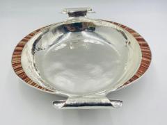 Emilia Castillo Large Emilia Castillo Silver Plate Jasper Inlay Serving Bowl Mexican Silver - 4737484