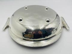 Emilia Castillo Large Emilia Castillo Silver Plate Jasper Inlay Serving Bowl Mexican Silver - 4737489