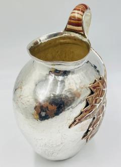 Emilia Castillo Large Emilia Castillo Water Pitcher With Natural Jasper Stone Inlay Signed - 4727398