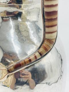 Emilia Castillo Large Emilia Castillo Water Pitcher With Natural Jasper Stone Inlay Signed - 4727399