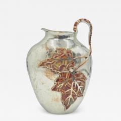 Emilia Castillo Large Emilia Castillo Water Pitcher With Natural Jasper Stone Inlay Signed - 4730215