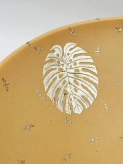 Emilia Castillo Large Porcelain Pure Silver Monstera Leaf Bowl Taxco Mexico - 4366338