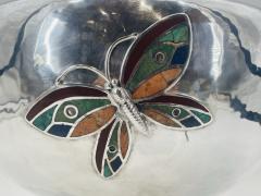 Emilia Castillo Lrg Silver Plate Punch Bowl with Stone Inlay by Emilia Castillo Mexican Silver - 4712729