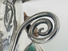 Emilia Castillo Lrg Silver Plate Punch Bowl with Stone Inlay by Emilia Castillo Mexican Silver - 4712730