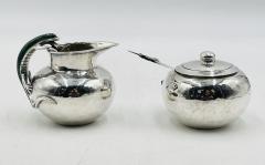 Emilia Castillo Malachite Lizard Creamer Sugar Set by Emilia Castillo for Los Castillo Mexico - 4714187