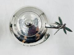 Emilia Castillo Malachite Lizard Creamer Sugar Set by Emilia Castillo for Los Castillo Mexico - 4714192