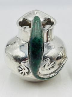 Emilia Castillo Malachite Lizard Creamer Sugar Set by Emilia Castillo for Los Castillo Mexico - 4714194
