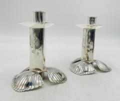 Emilia Castillo Pair of Silver Plated Candle Holders by Emilia Castillo Mexican Modernism - 4712857