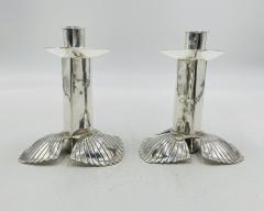 Emilia Castillo Pair of Silver Plated Candle Holders by Emilia Castillo Mexican Modernism - 4712859