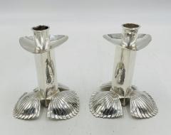 Emilia Castillo Pair of Silver Plated Candle Holders by Emilia Castillo Mexican Modernism - 4712860