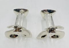 Emilia Castillo Pair of Silver Plated Candle Holders by Emilia Castillo Mexican Modernism - 4712861