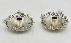 Emilia Castillo Pair of Silver Plated Candle Holders by Emilia Castillo Mexican Modernism - 4727512