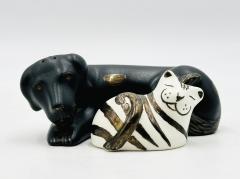Emilia Castillo Porcelain Pure Silver Salt Pepper Shakers Cat Dog By Emilia Castillo - 3992688