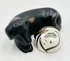 Emilia Castillo Porcelain Pure Silver Salt Pepper Shakers Cat Dog By Emilia Castillo - 3992689
