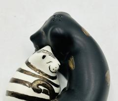 Emilia Castillo Porcelain Pure Silver Salt Pepper Shakers Cat Dog By Emilia Castillo - 3992692