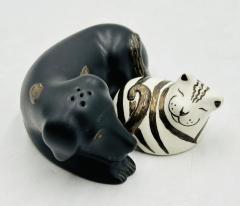 Emilia Castillo Porcelain Pure Silver Salt Pepper Shakers Cat Dog By Emilia Castillo - 3992693