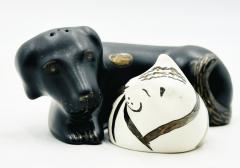 Emilia Castillo Porcelain Pure Silver Salt Pepper Shakers Cat Dog By Emilia Castillo - 3992696