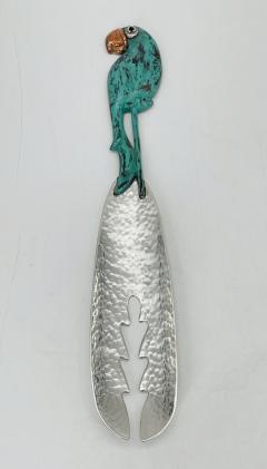 Emilia Castillo Rare Emilia Castillo Taxco Parrot Silverplate Verdigris Serving Utensils - 4712631