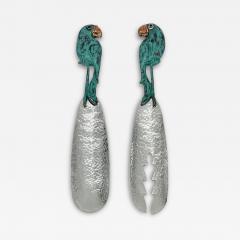 Emilia Castillo Rare Emilia Castillo Taxco Parrot Silverplate Verdigris Serving Utensils - 4714142