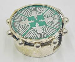 Emilia Castillo Set of 6 Porcelain Pure Silver Drink Coasters Holder by Emilia Castillo - 4714667