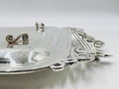 Emilia Castillo Stunning Silver Plated Serving Tray by Emilia Castillo Mexico 1980s - 4129047