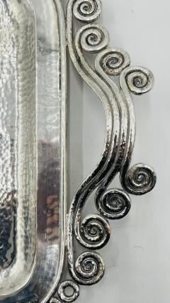 Emilia Castillo Stunning Silver Plated Serving Tray by Emilia Castillo Mexico 1980s - 4129050