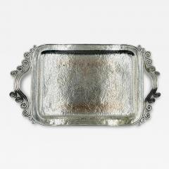 Emilia Castillo Stunning Silver Plated Serving Tray by Emilia Castillo Mexico 1980s - 4130233