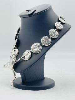 Emilia Castillo Stunning Sterling Silver Frog Lily Pad Necklace by Emilia Castillo - 4122875