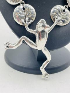Emilia Castillo Stunning Sterling Silver Frog Lily Pad Necklace by Emilia Castillo - 4122876