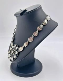 Emilia Castillo Vintage Taxco Sterling Silver Leaf Necklace Mexican Sterling Silversmiths - 4727441