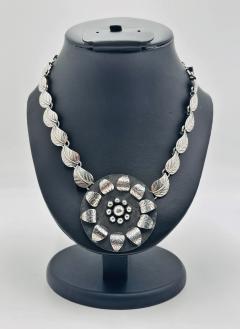 Emilia Castillo Vintage Taxco Sterling Silver Leaf Necklace Mexican Sterling Silversmiths - 4727444