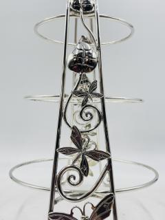 Emilia Castillo Whimsical Plate Holder Stand With Butterflies and Vines by Emilia Castillo - 4714372