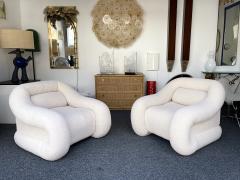 Emilio Guarnacci Pair of Armchairs Boucl Fabric Italy 1970s - 2484336