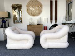 Emilio Guarnacci Pair of Armchairs Boucl Fabric Italy 1970s - 2484343