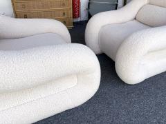 Emilio Guarnacci Pair of Armchairs Boucl Fabric Italy 1970s - 2484344