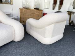 Emilio Guarnacci Pair of Armchairs Boucl Fabric Italy 1970s - 2484345