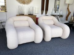 Emilio Guarnacci Pair of Armchairs Boucl Fabric Italy 1970s - 2484346