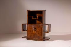 Emilio Lancia Emilio Lancia display cabinet in walnut and walnut burl Italy 1930s - 4239329