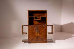 Emilio Lancia Emilio Lancia display cabinet in walnut and walnut burl Italy 1930s - 4239330