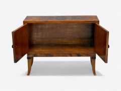 Emilio Lancia attr Italian Modern Walnut Root Brass Commode Italy 1930s - 4244169
