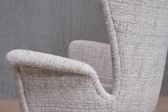 Emilio Sala e Giorgio Madini Sala Madini Emilio Sala Giorgio Madini Wing Chair in Nobilis Tweed Walnut Italy 1950s - 4400208