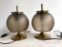 Emma Gismondi Schweinberger Mid Century Pair of Brass and Murano Glass Lamps by Artemide Italy 1960s - 2759605