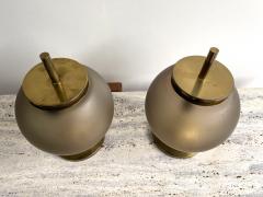 Emma Gismondi Schweinberger Mid Century Pair of Brass and Murano Glass Lamps by Artemide Italy 1960s - 2759608